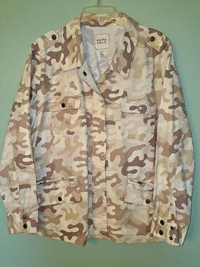 Rachel Hollis Camo Utility jacket with snap front - 1X